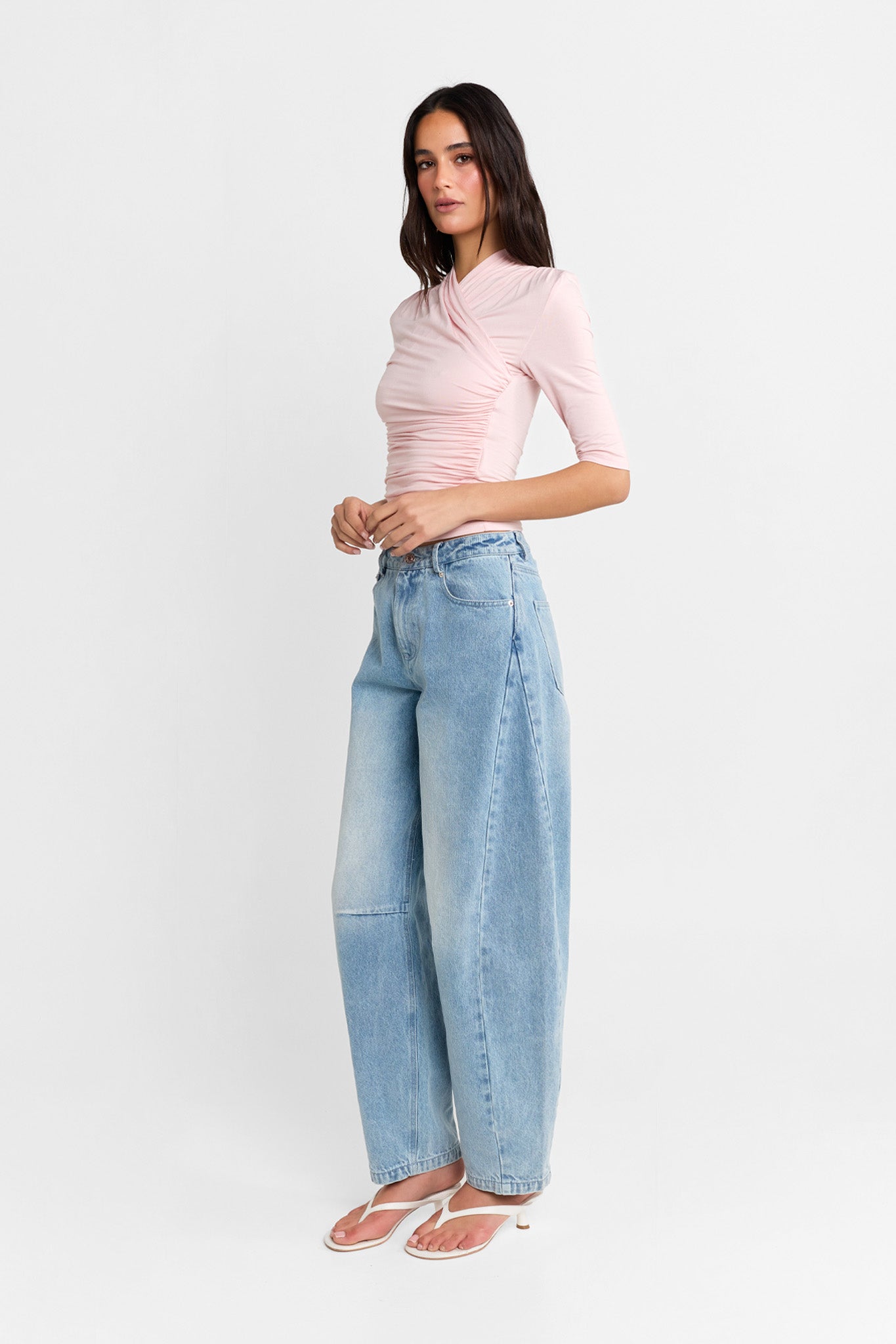 Adalia Half Sleeve Top | Pink