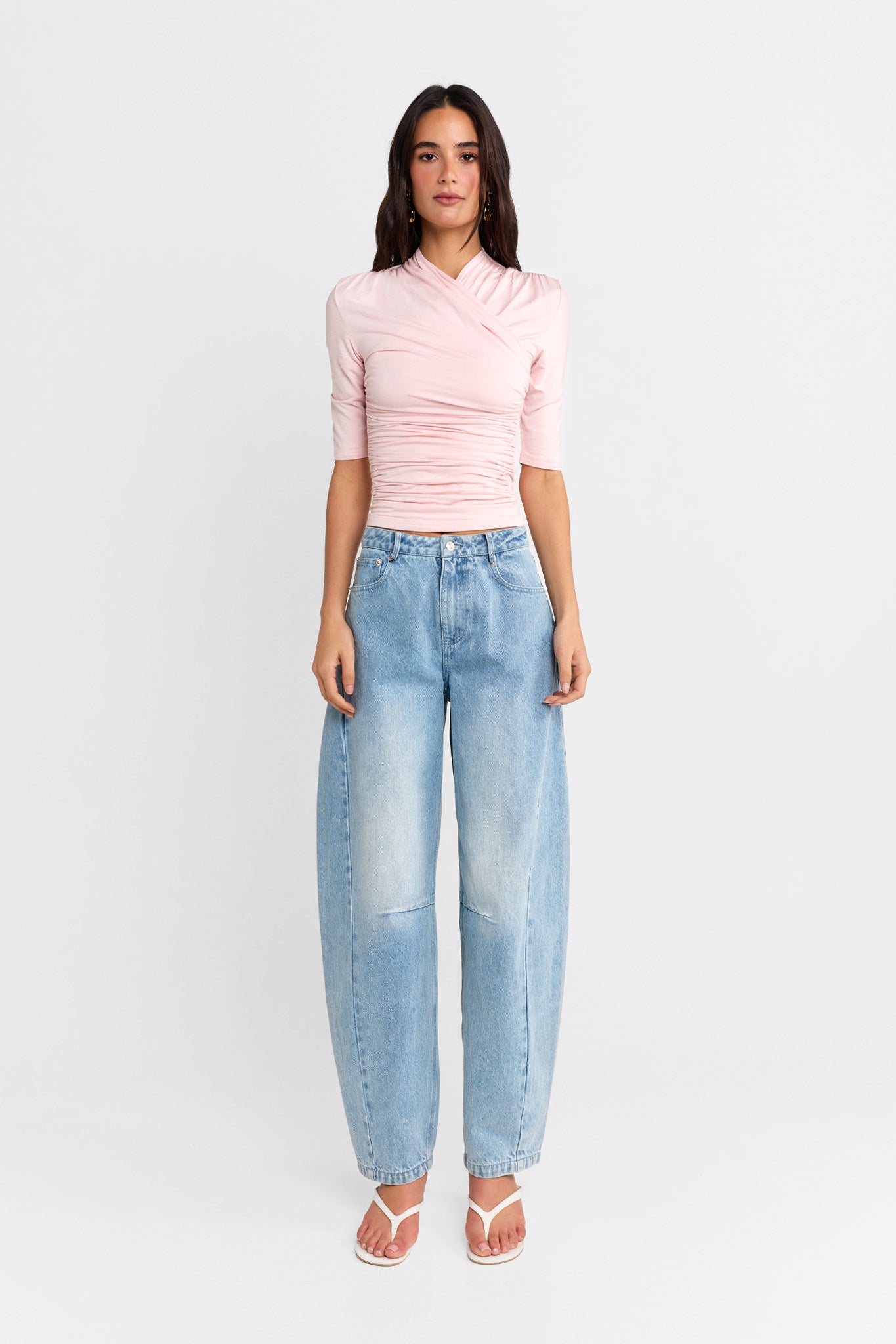 Adalia Half Sleeve Top | Pink