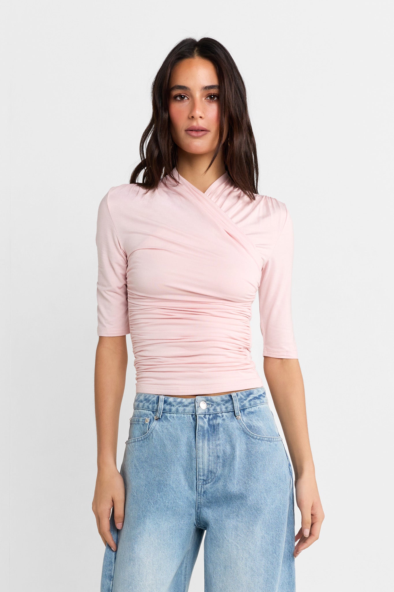Adalia Half Sleeve Top | Pink