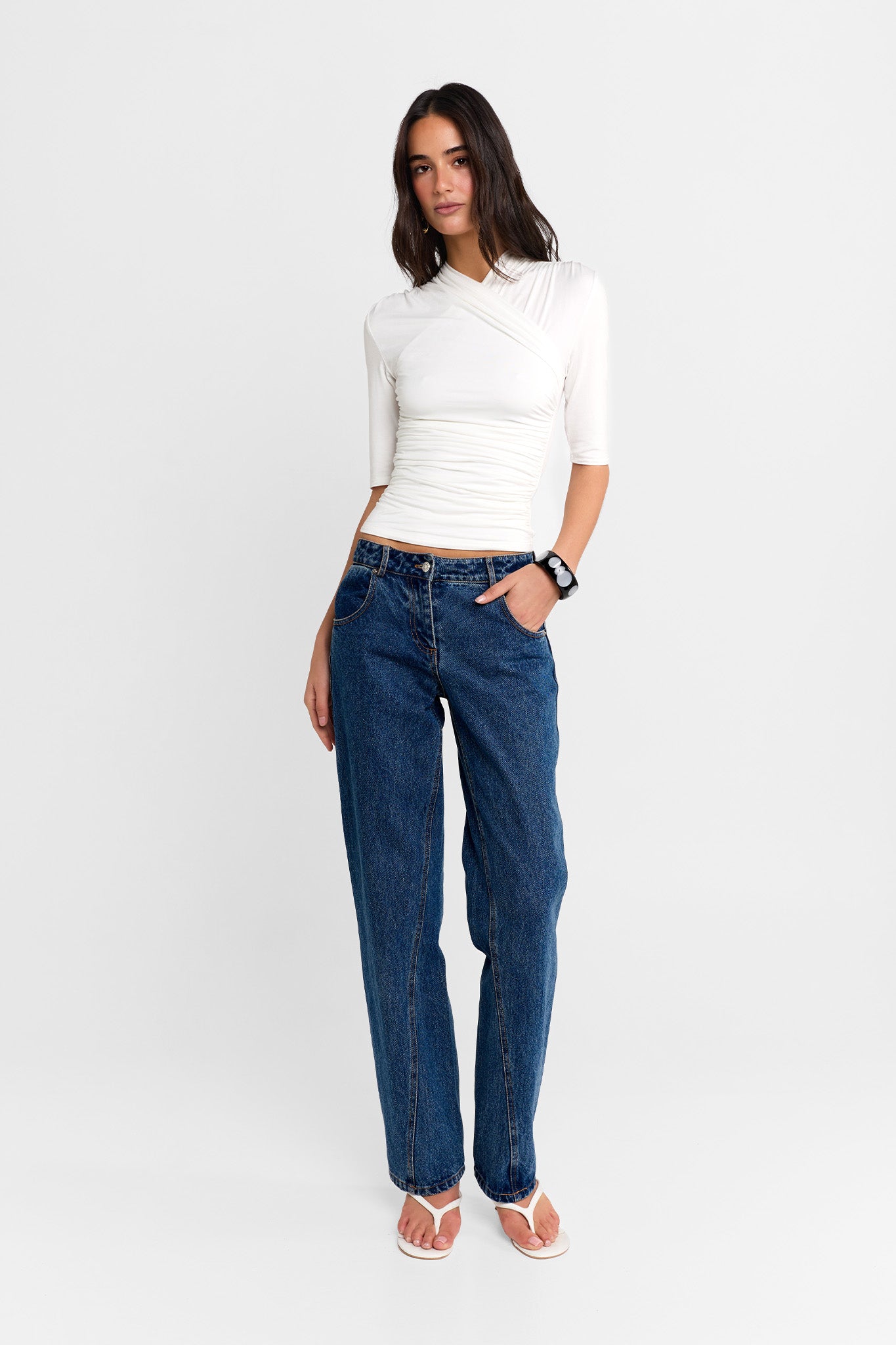 Adalia Half Sleeve Top | Cloud
