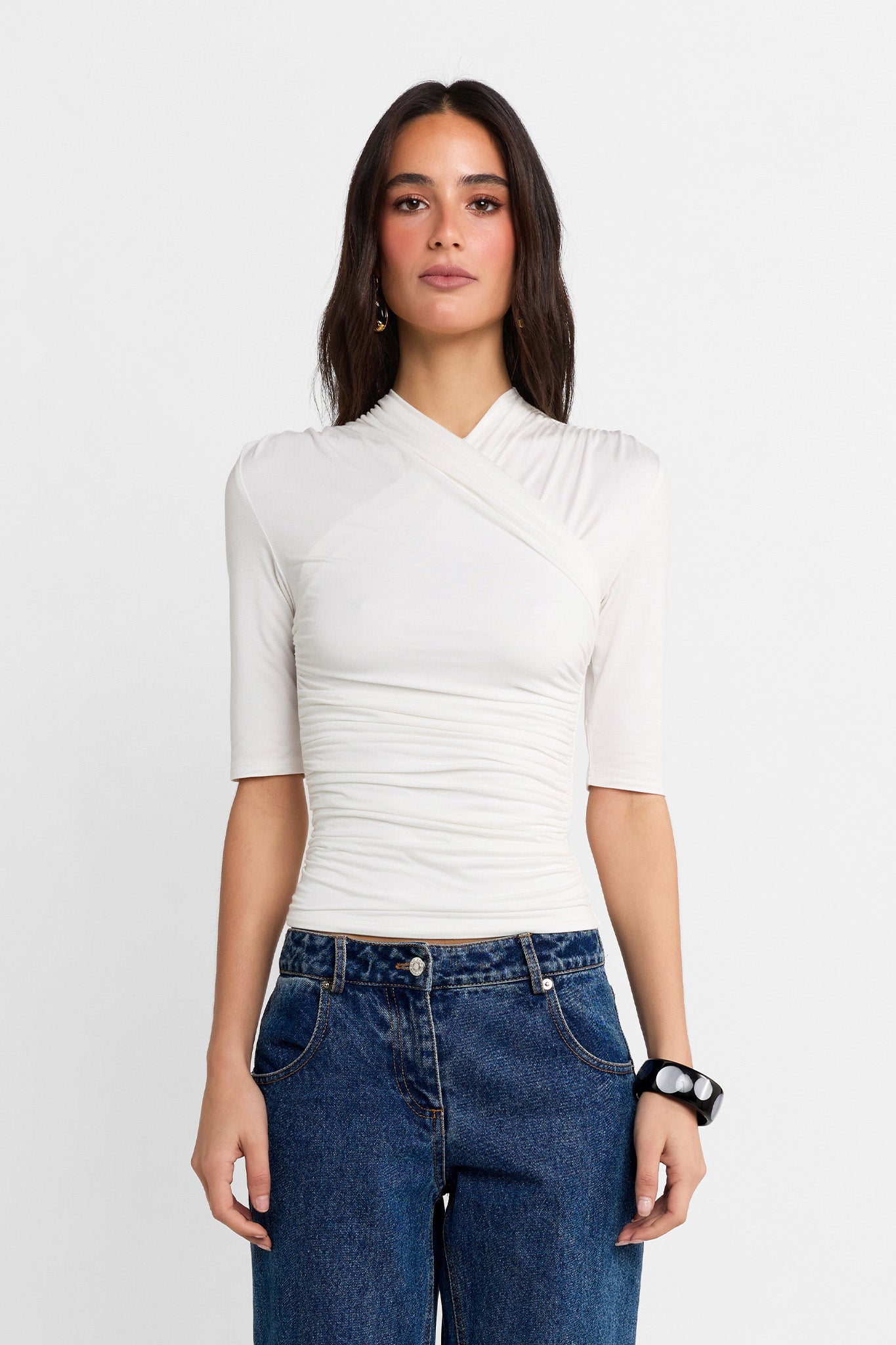 Adalia Half Sleeve Top | Cloud