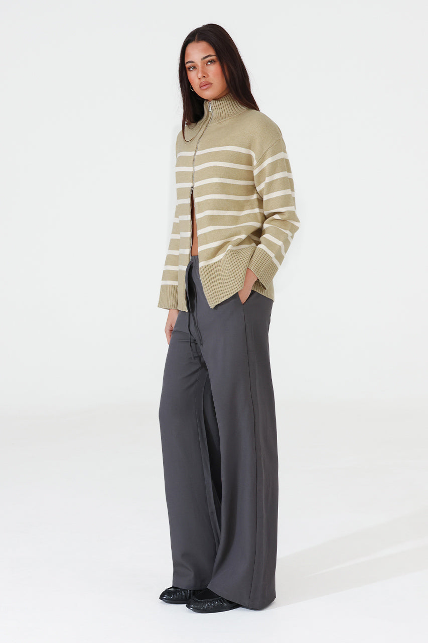 Addie Knit Jumper | Sage/White