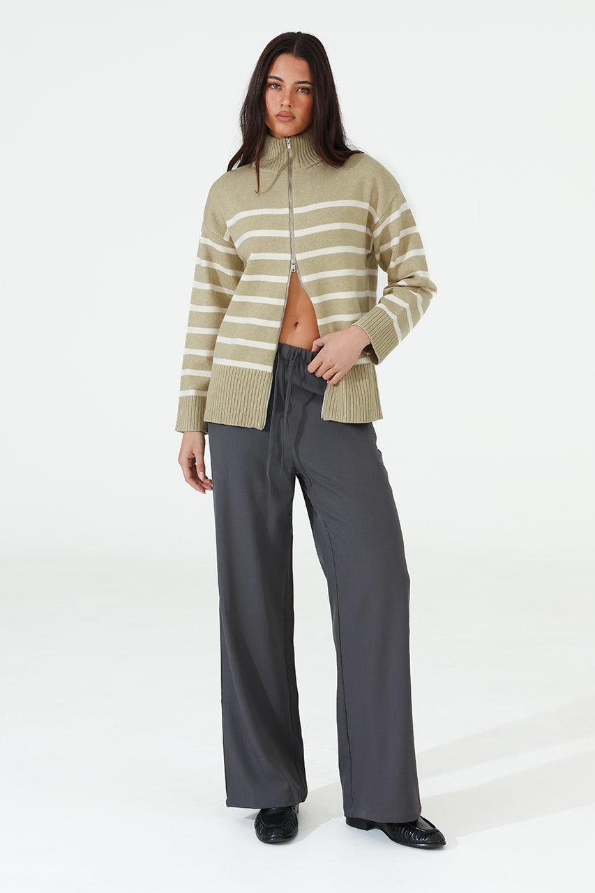 Addie Knit Jumper | Sage/White