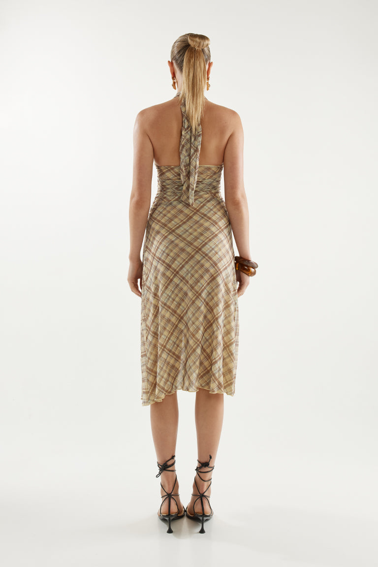 Agnes Midi Dress | Maple Plaid