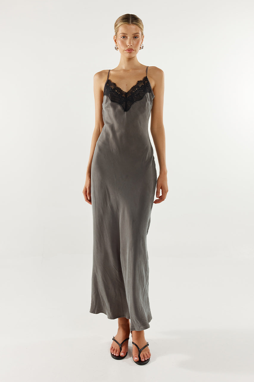 Amari Slip Dress | Slate