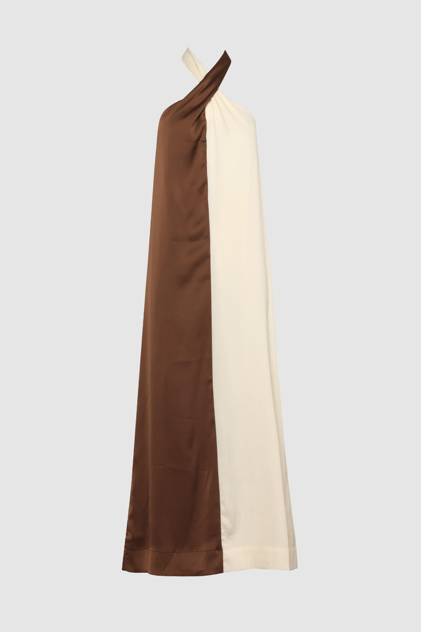 Amber Maxi Dress | Choc/White