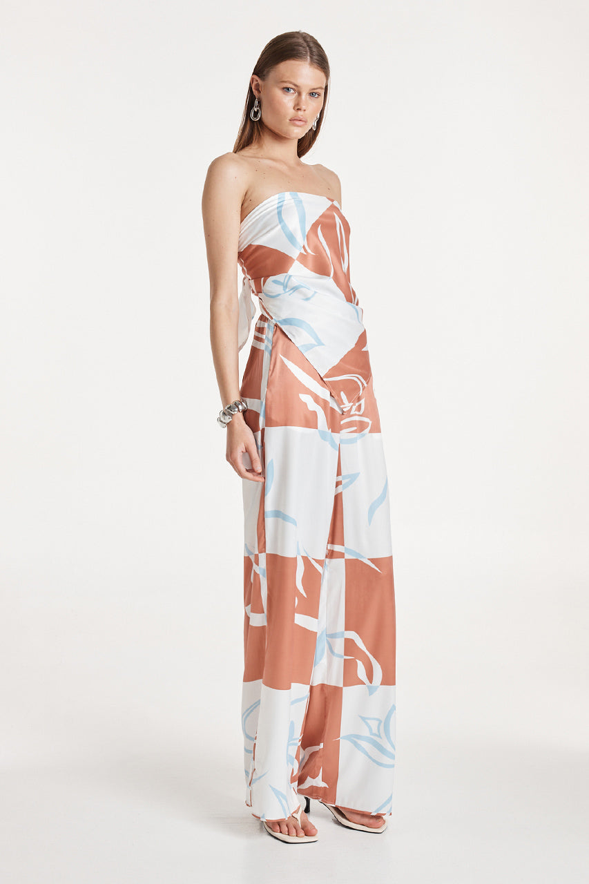 Billy Scarf Top | Floral Check