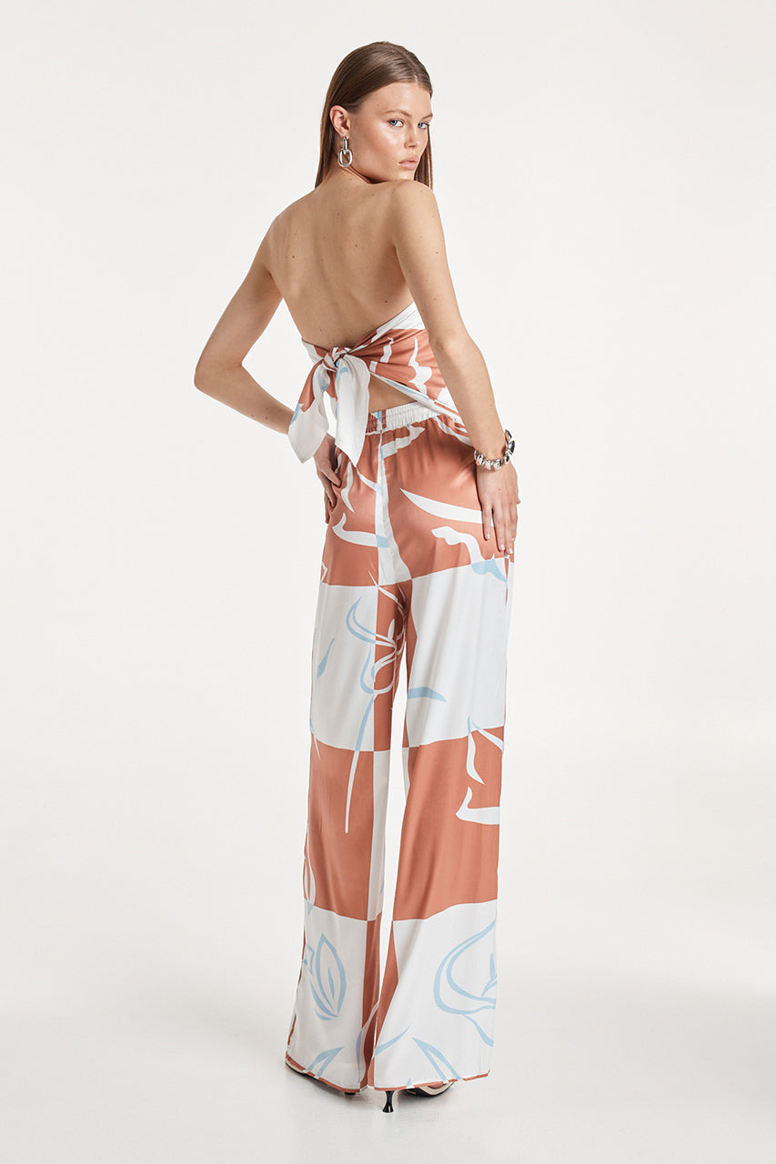 Billy Scarf Top | Floral Check