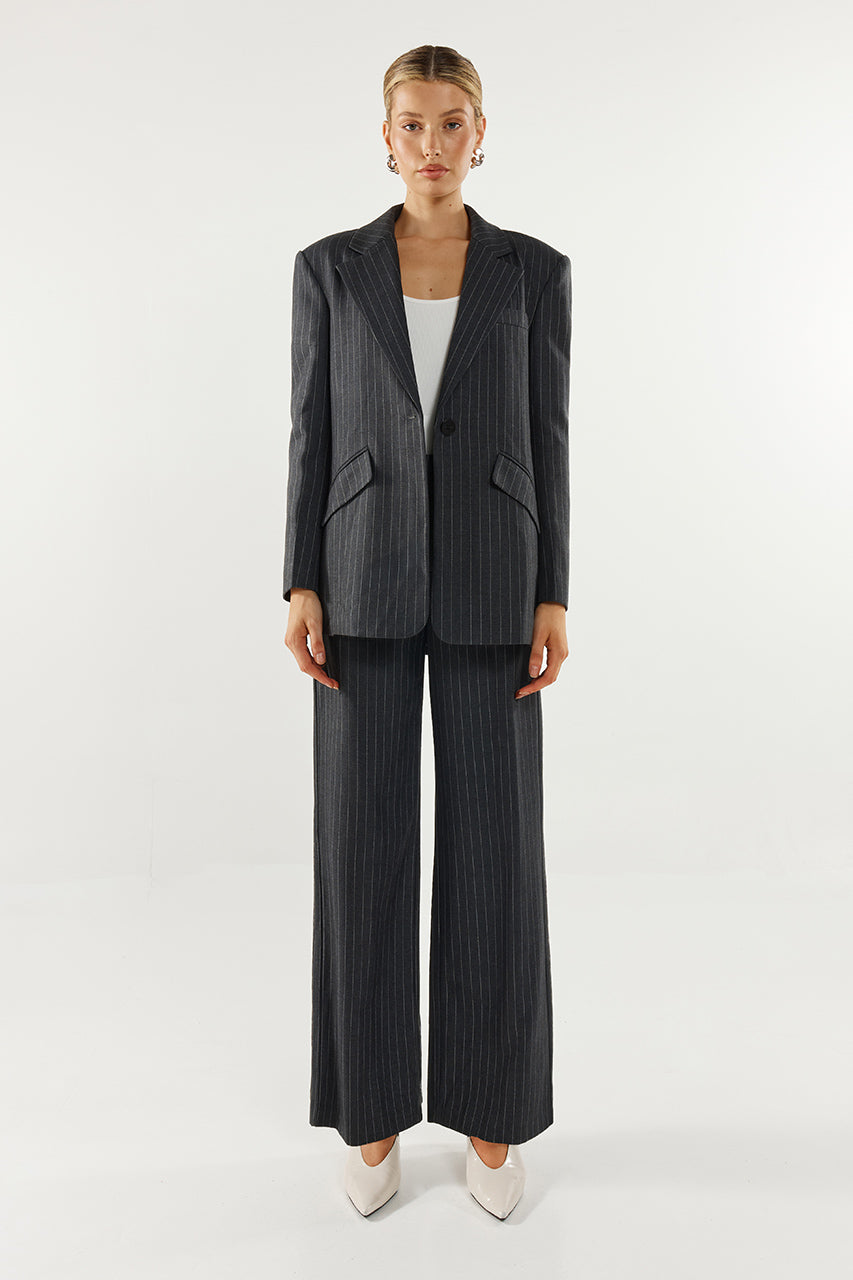 Collins Blazer | Charcoal Pinstripe