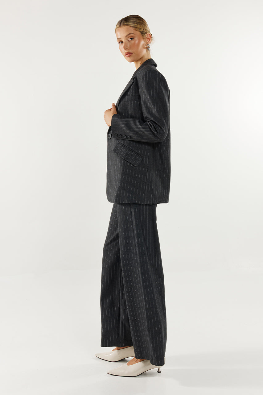 Collins Blazer | Charcoal Pinstripe