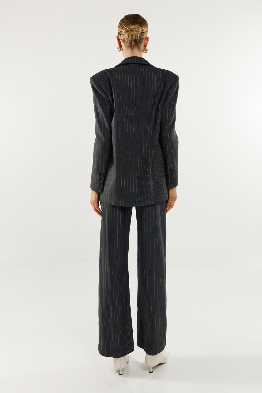 Collins Blazer | Charcoal Pinstripe
