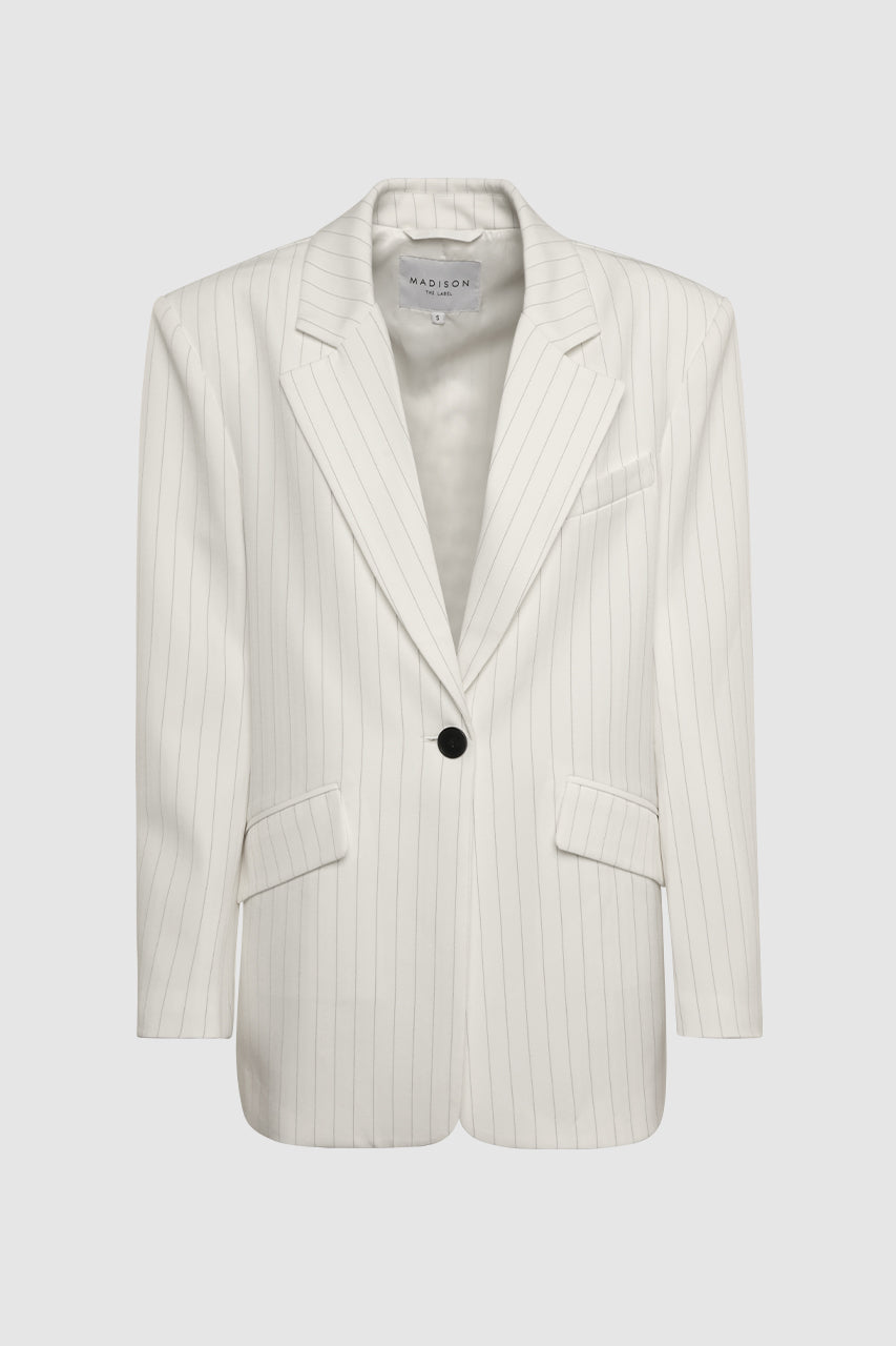 Collins Blazer | White Pinstripe