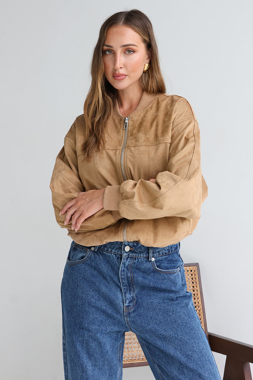 Deserae Jacket | Tan Suede