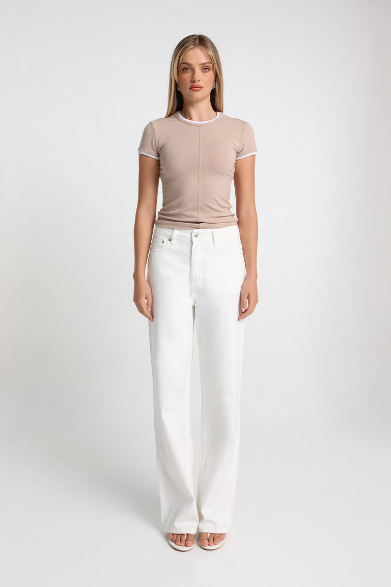Elka Baby Tee | Latte/White