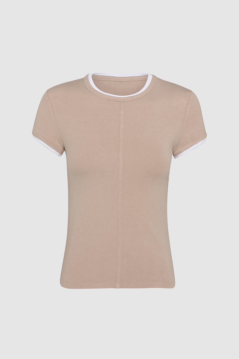 Elka Baby Tee | Latte/White