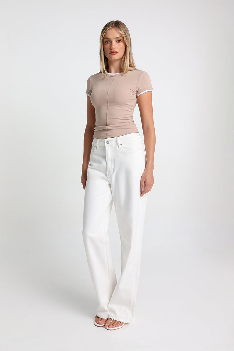 Elka Baby Tee | Latte/White