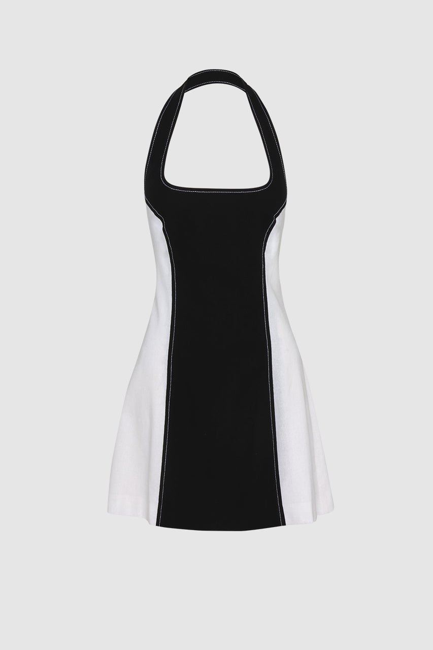 Erin Mini Dress | White/Black