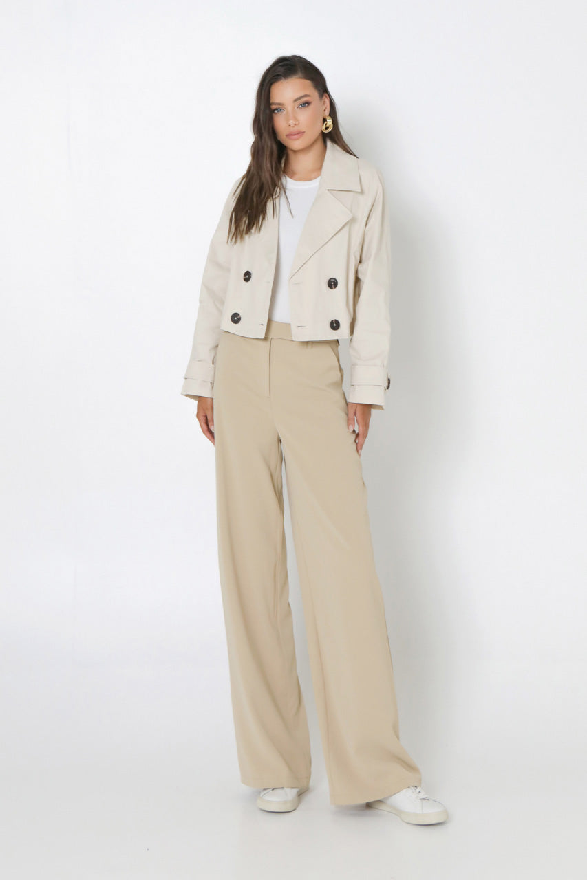 Eva Cropped Trench | Bone