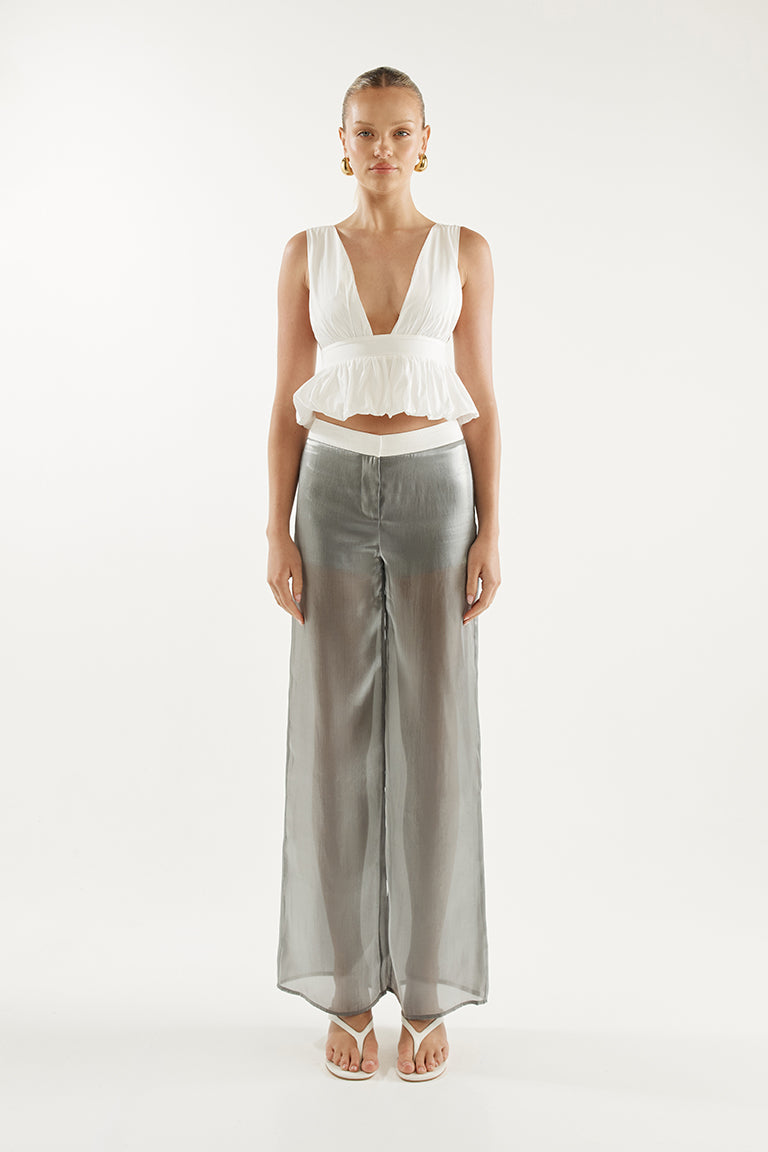 Ines Sheer Pants | Grey
