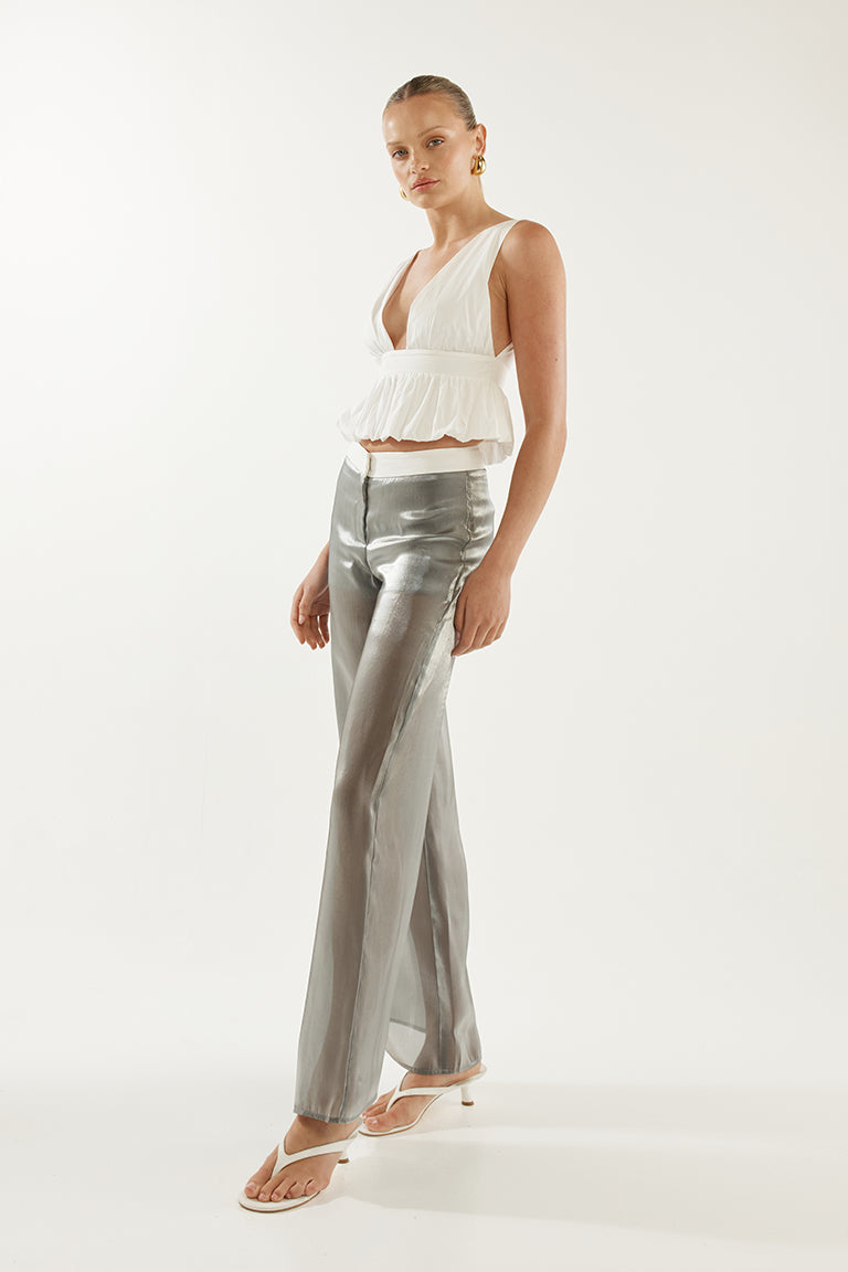 Ines Sheer Pants | Grey