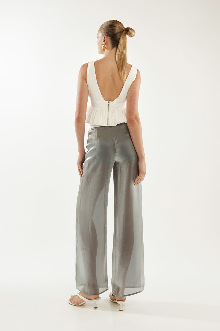 Ines Sheer Pants | Grey