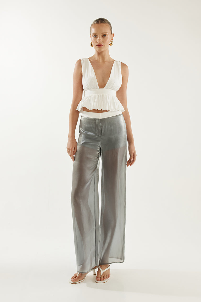 Ines Sheer Pants | Grey