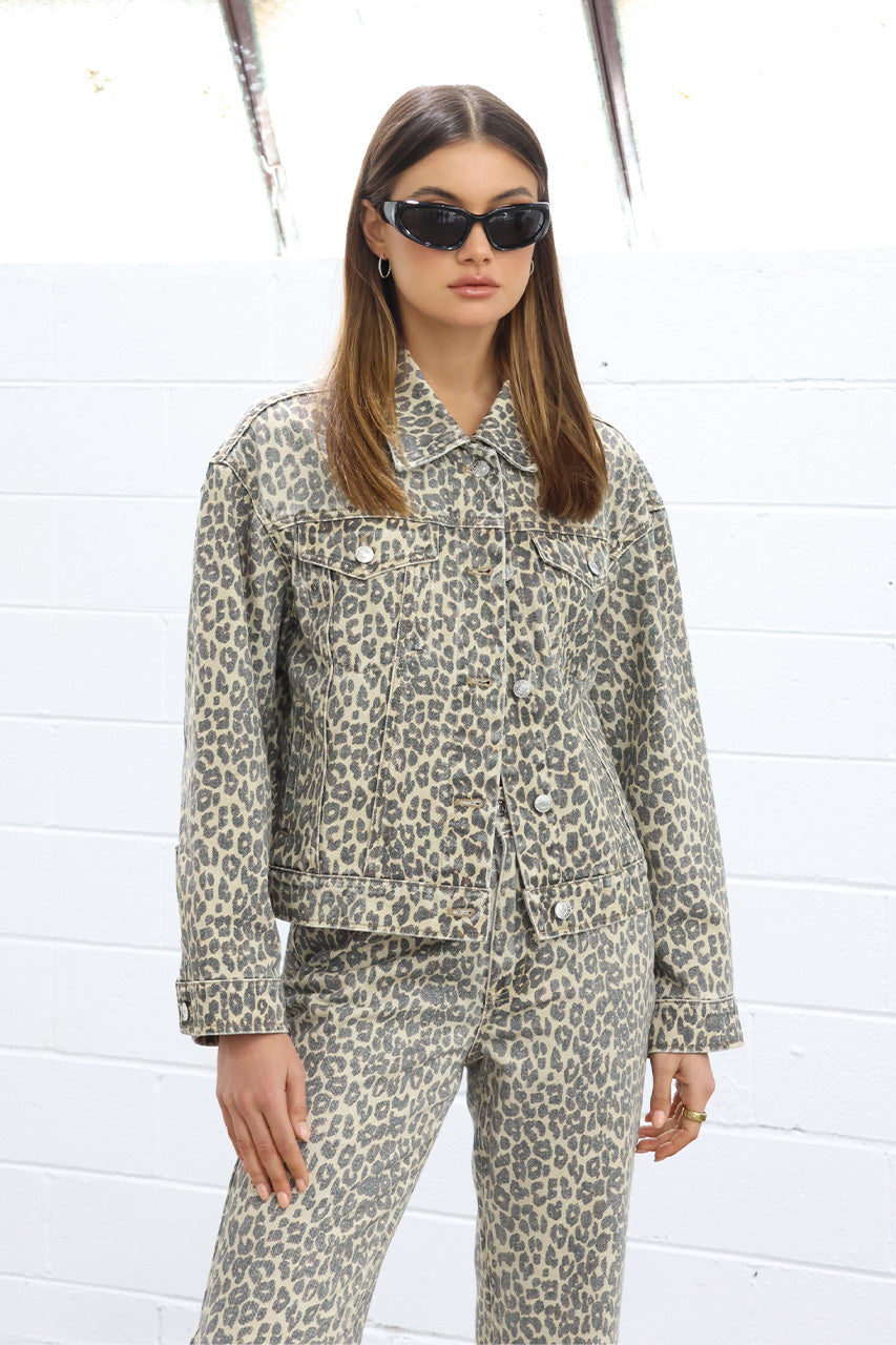 Jamie Denim Jacket | Leopard