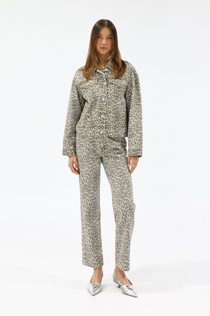 Jamie Denim Jacket | Leopard