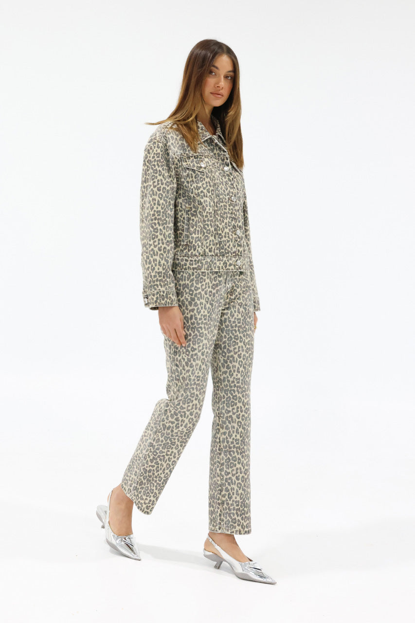 Jamie Denim Jacket | Leopard