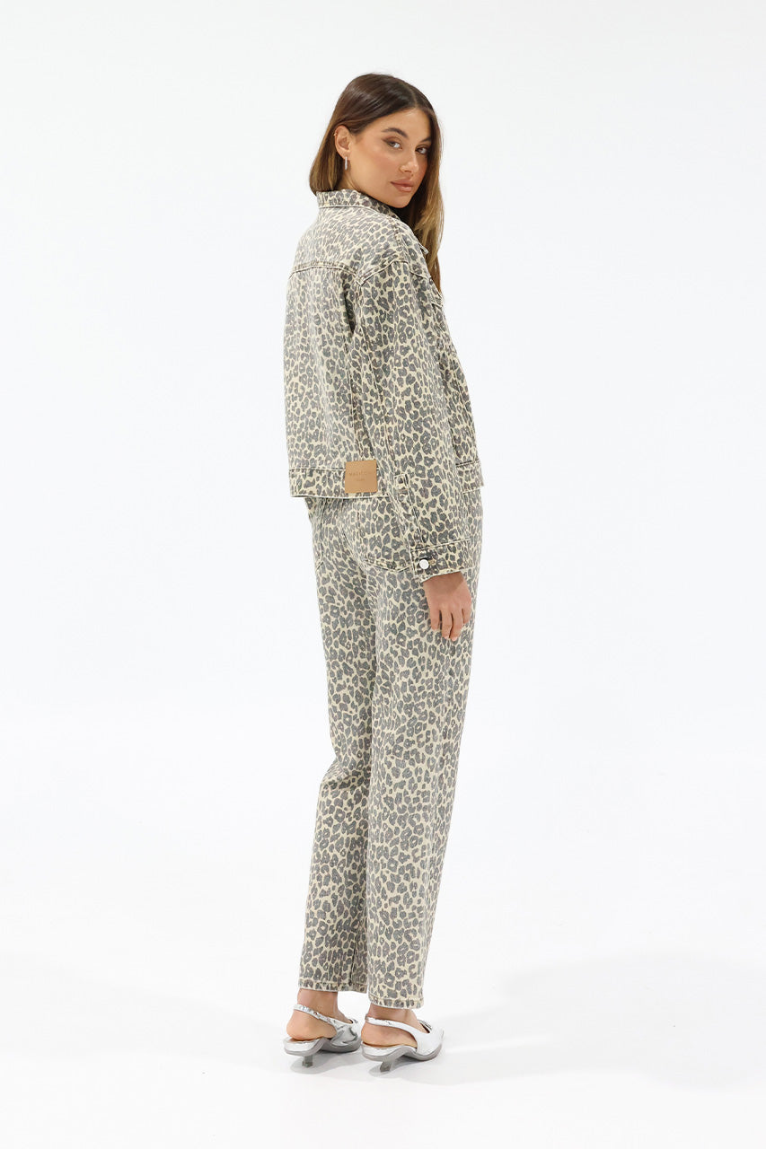 Jamie Denim Jacket | Leopard