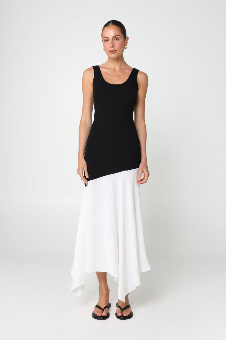 Kaisha Maxi Dress | Black/White