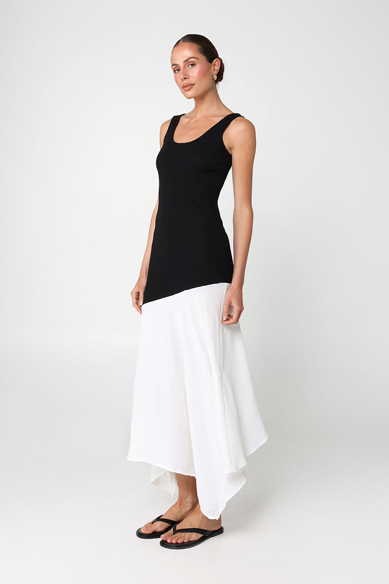 Kaisha Maxi Dress | Black/White