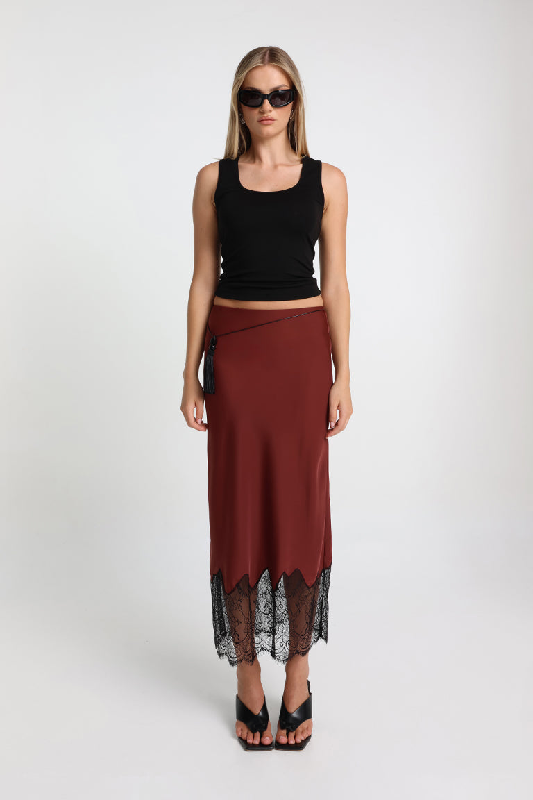 Luella Maxi Skirt | Merlot
