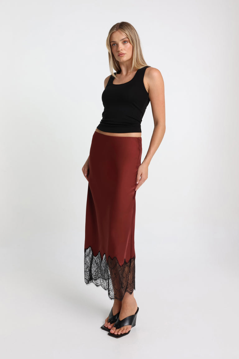 Luella Maxi Skirt | Merlot