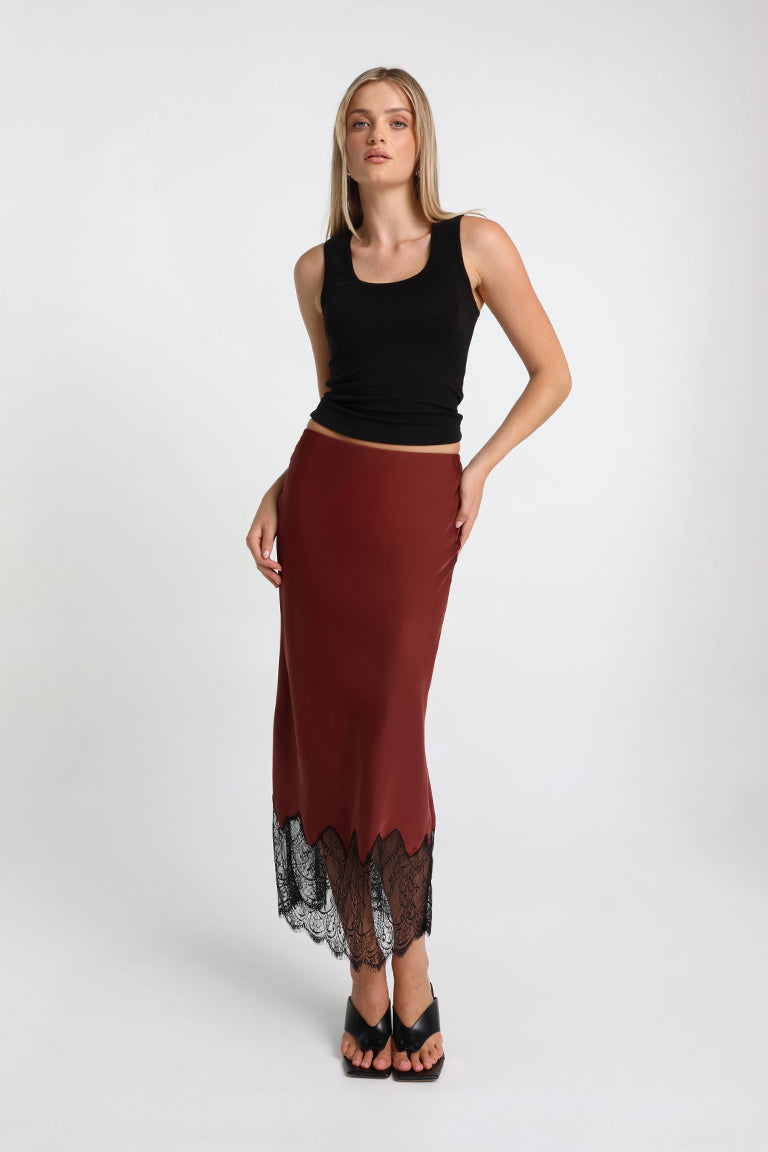 Luella Maxi Skirt | Merlot