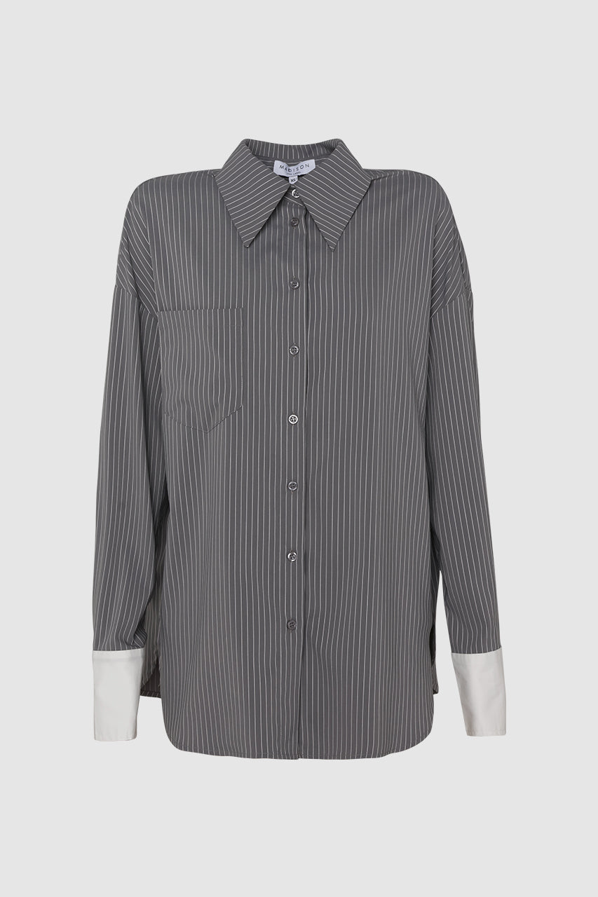 Lyon Shirt | Charcoal Stripe