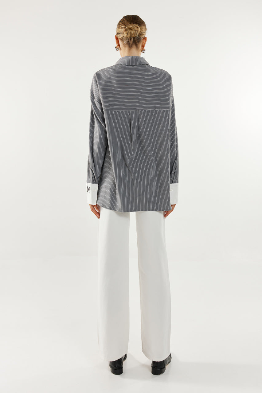 Lyon Shirt | Charcoal Stripe