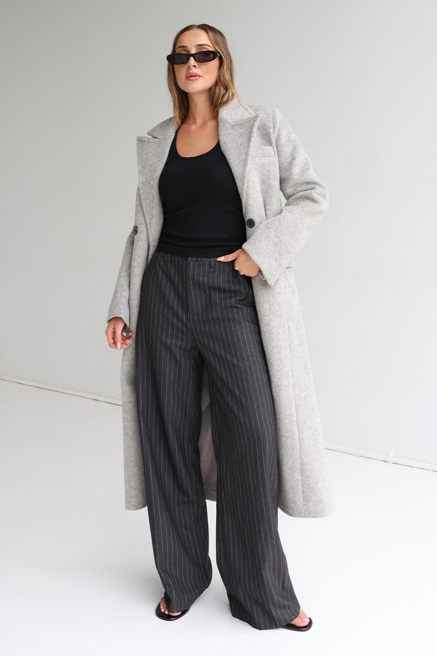 Zanda Pants | Charcoal Pinstripe