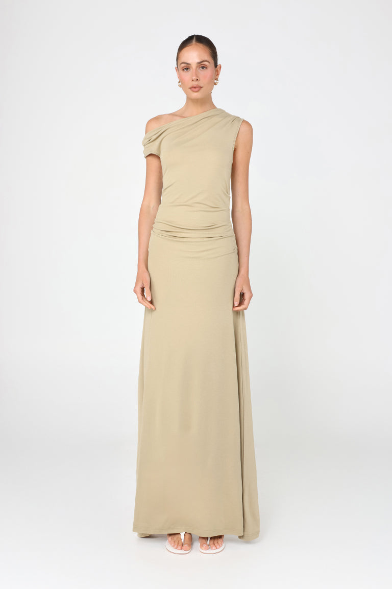 Wilma Maxi Dress | Light Khaki