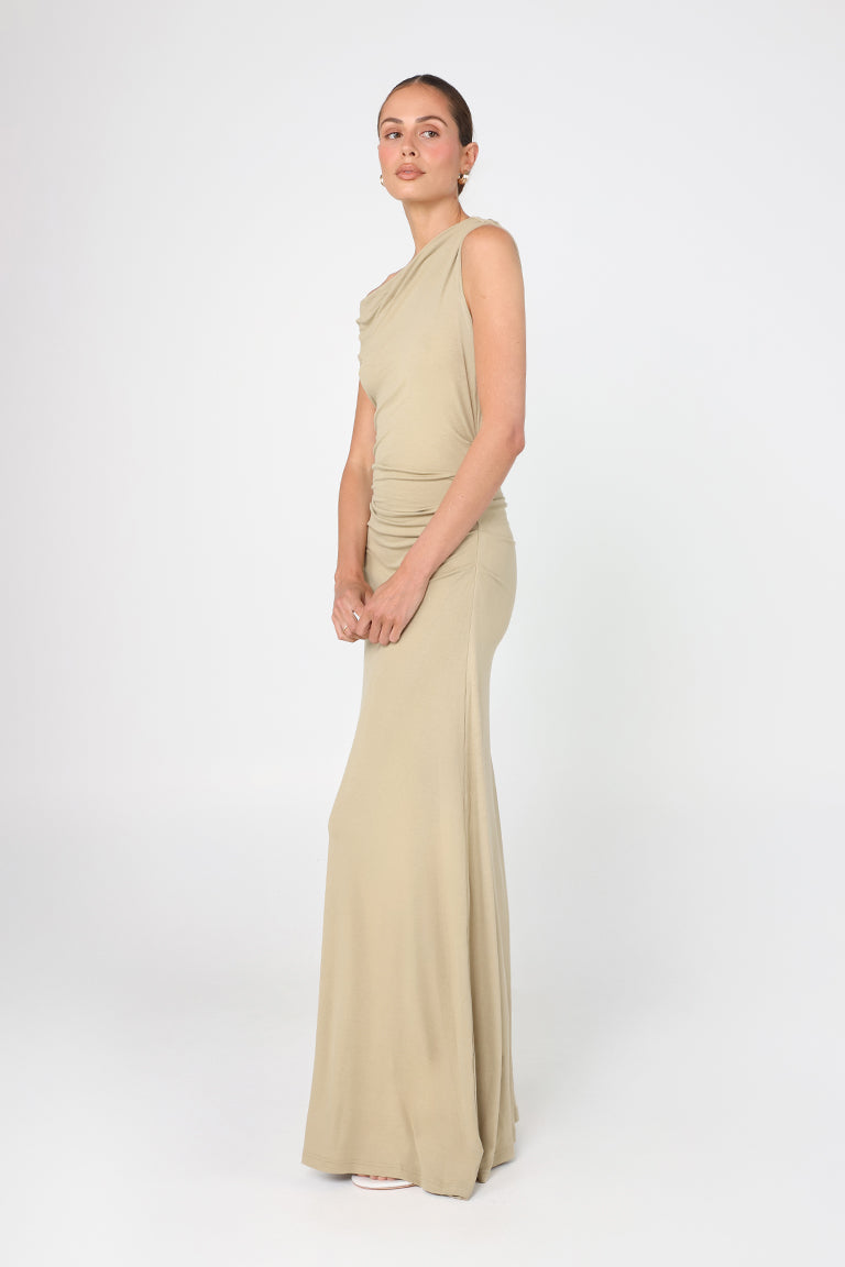 Wilma Maxi Dress | Light Khaki