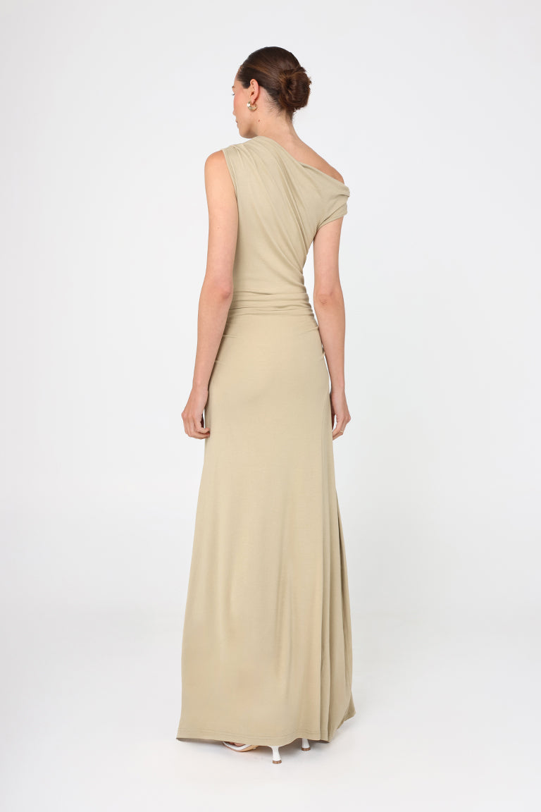 Wilma Maxi Dress | Light Khaki