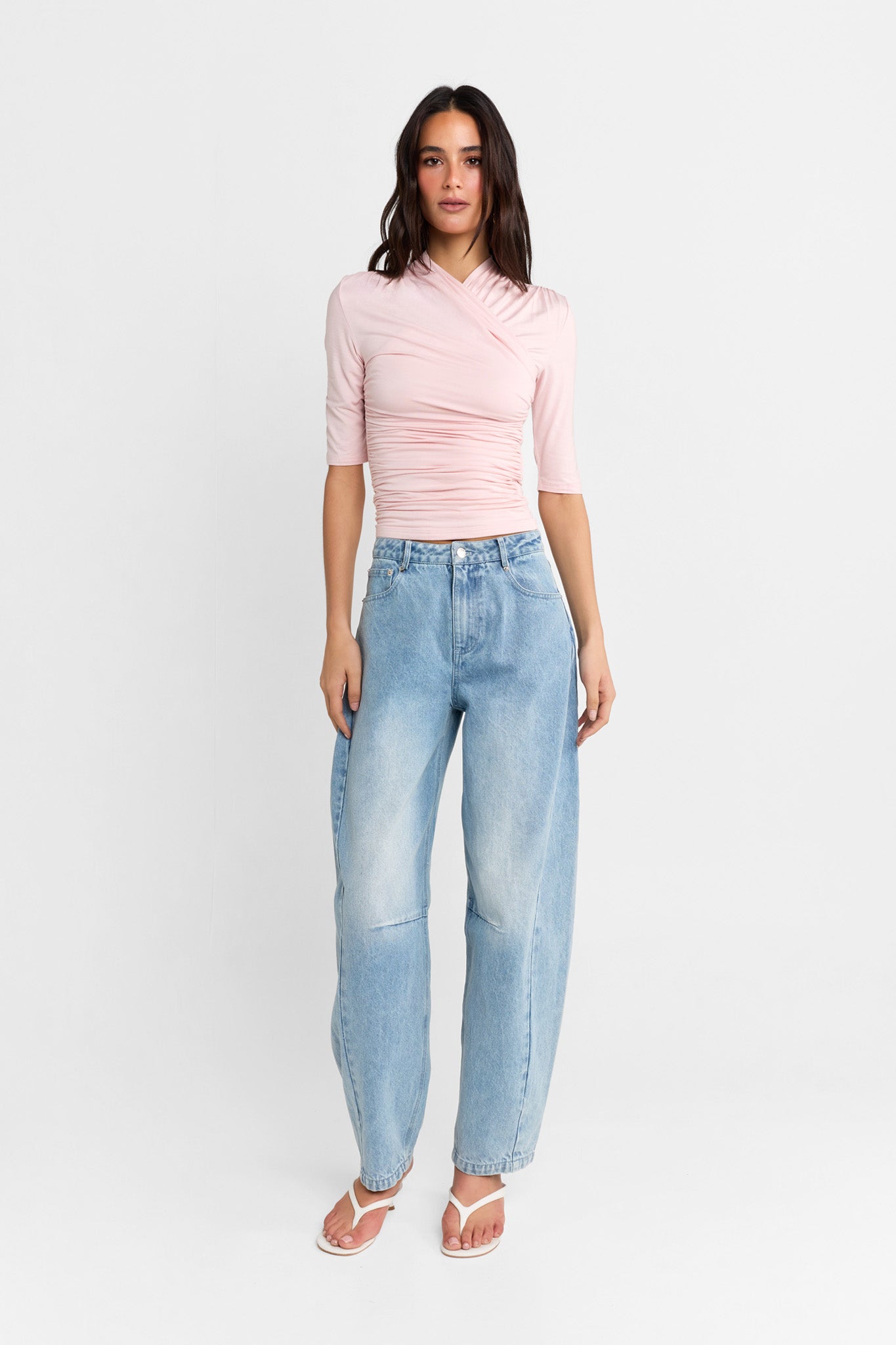 Adalia Half Sleeve Top | Pink