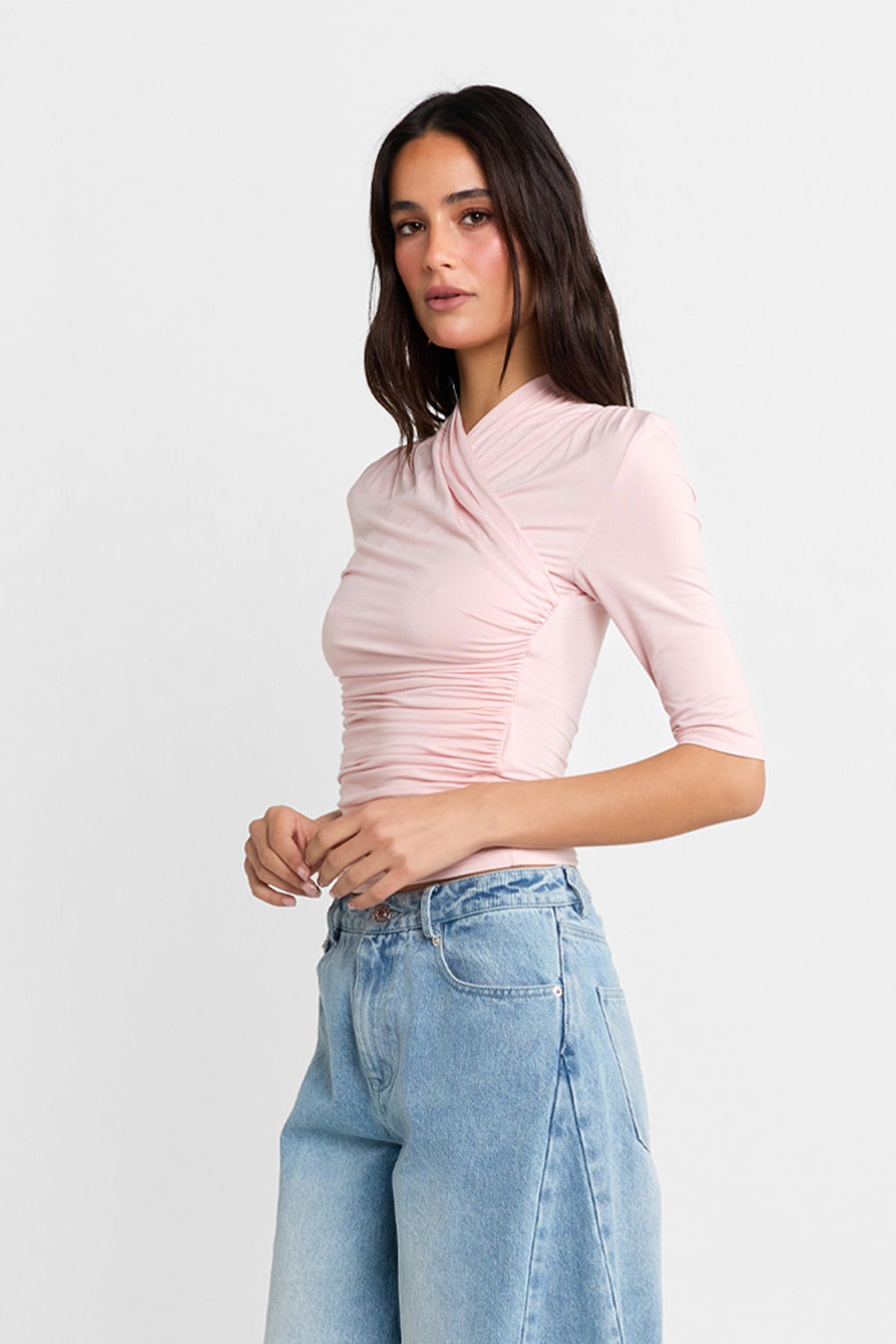 Adalia Half Sleeve Top | Pink