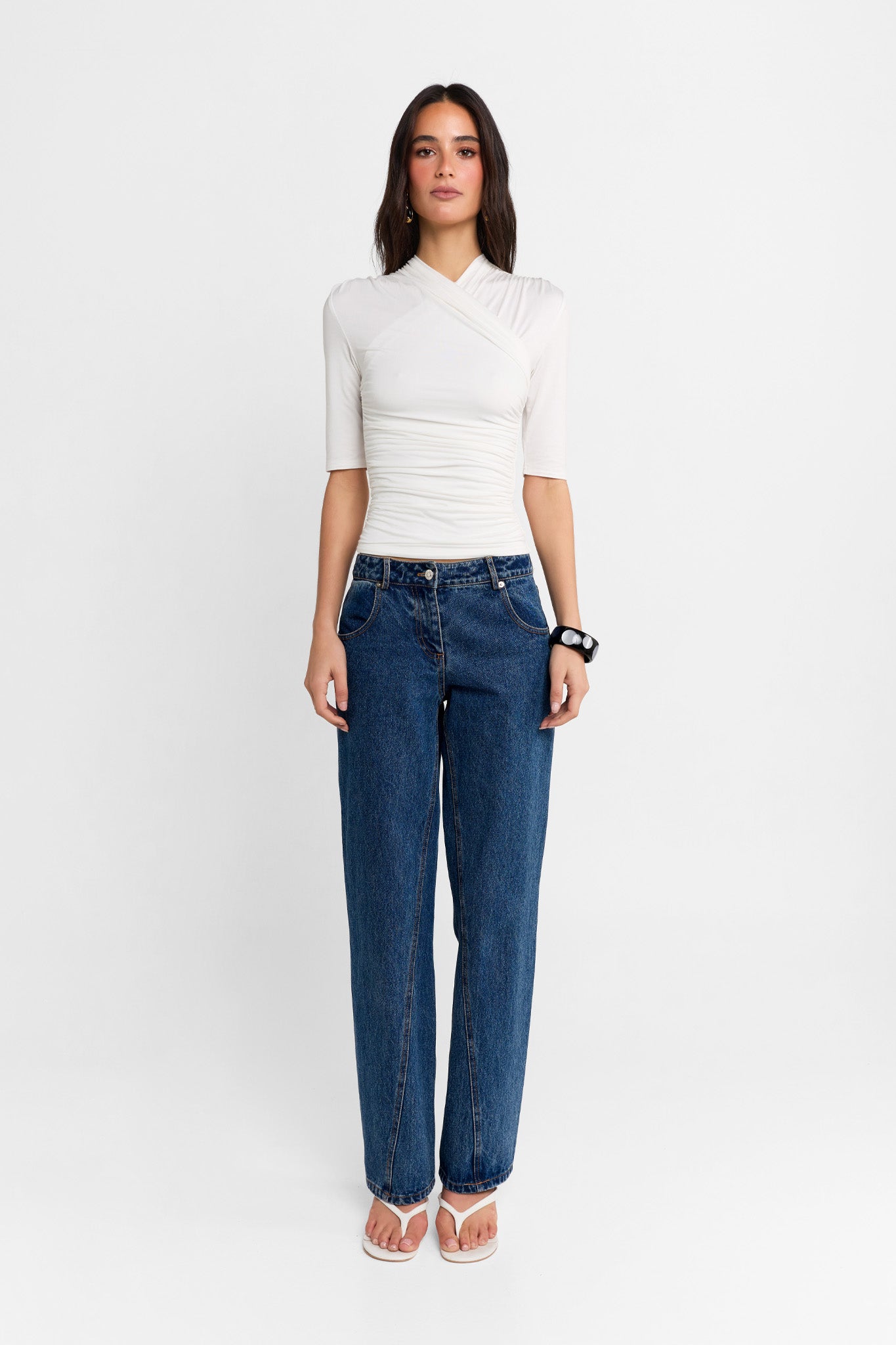 Adalia Half Sleeve Top | Cloud