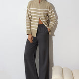 Addie Knit Jumper | Sage & White Stripe