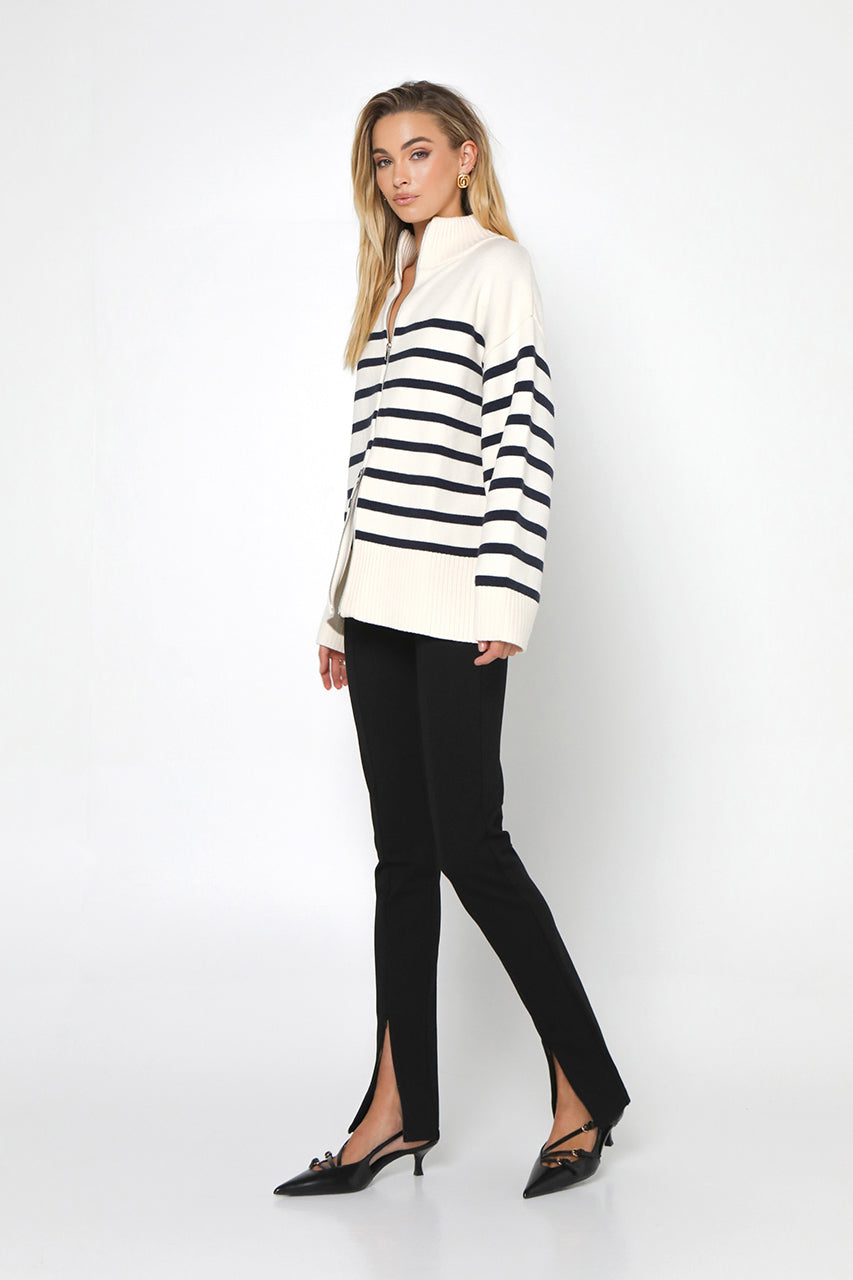 Addie Knit Jumper | White/Navy