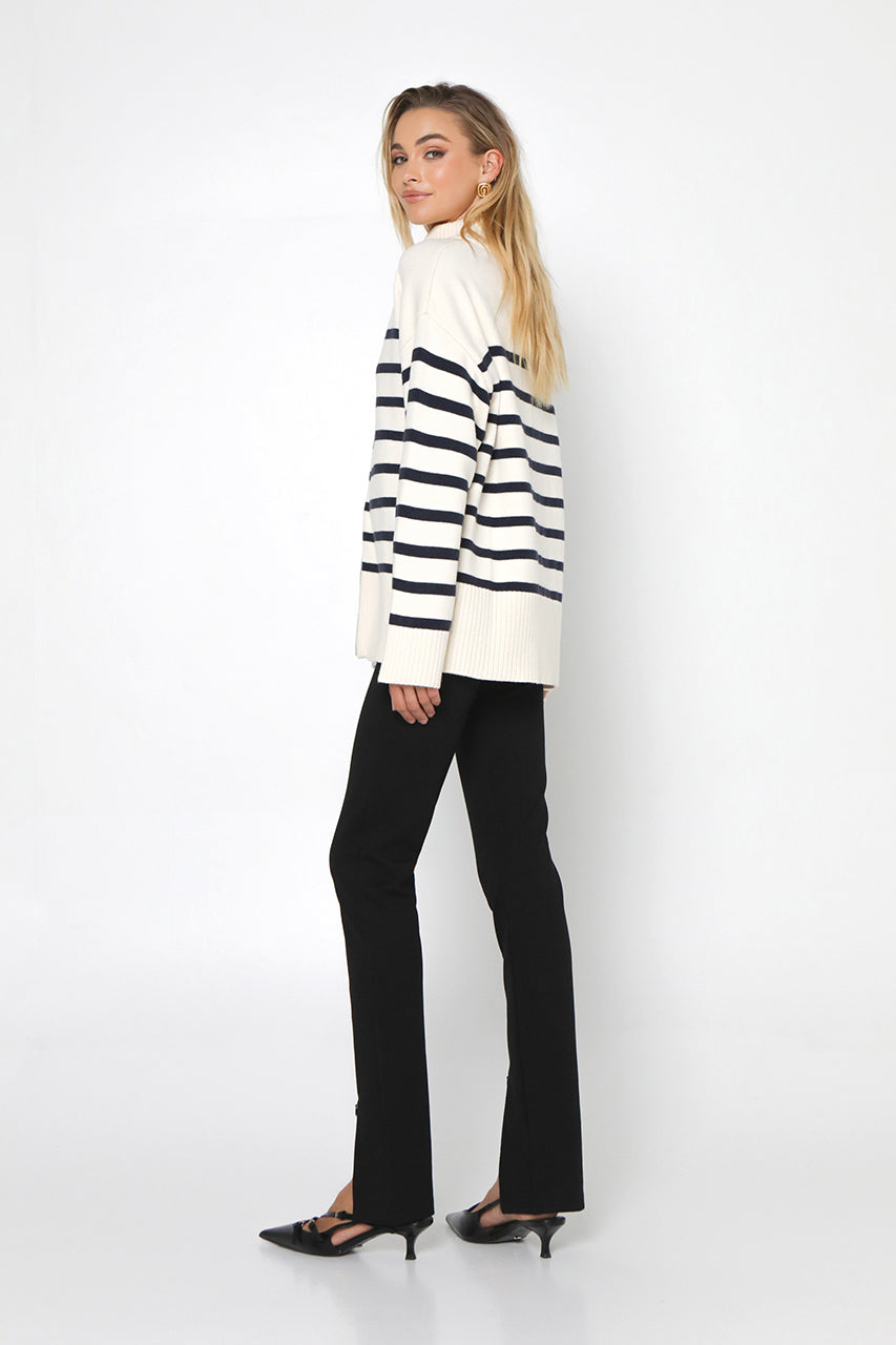 Addie Knit Jumper | White/Navy