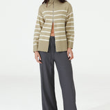 Addie Knit Jumper | Sage & White Stripe