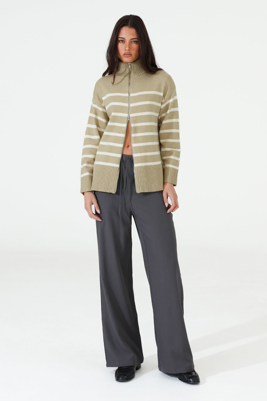 Addie Knit Jumper | Sage/White