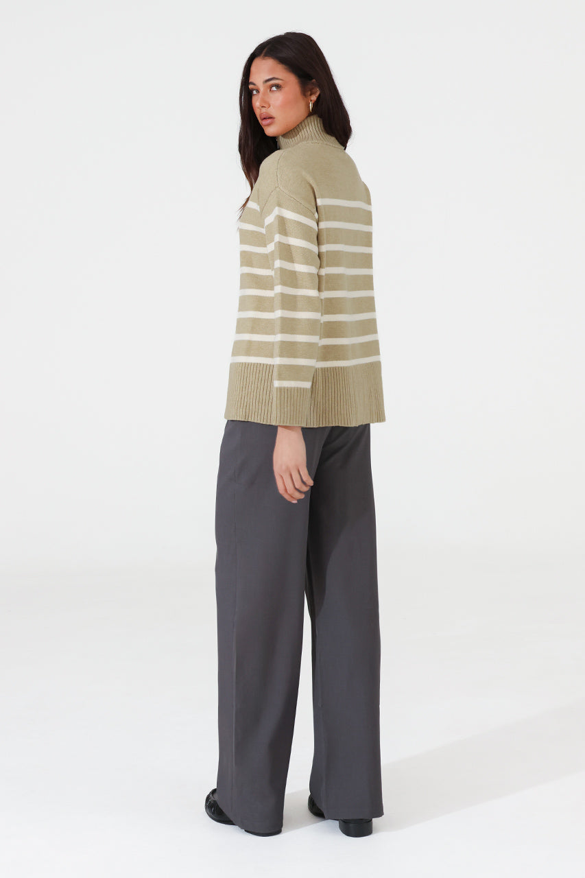 Addie Knit Jumper | Sage/White